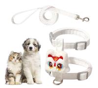 Arnés de viaje para gatos, ropa antiescape para cachorros con decoración de león de baile, suministros de uso al aire para mascotas, arnés de pecho ajustable para todas las razas de