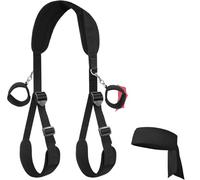 Arnés de yoga ajustable para mujer para estiramiento, juego deportivo negro para accesorios de fitness interior para hombres y mujeres