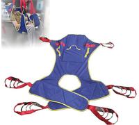 Arnés Elevación Paciente Cuerpo Completo Eslinga de Elevación para Pacientes Correa de Transferencia Ajustable Profesional para Posicionamiento Y Elevación De La Cama,Azul,L