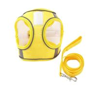 Arnés for Mascotas Bichon Teddy for Perros pequeños y medianos con Cuerda de tracción Que se Puede Colocar en la Etiqueta del Pecho for Evitar pérdidas(Yellow,L)