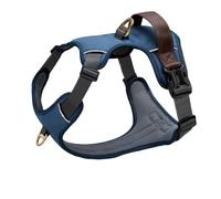 Arnés for Perros Vintage, arneses de Cuero duraderos, Chaleco Transpirable for Mascotas con Mango Control Retro for pequeños, medianos y Grandes(Blue,S)