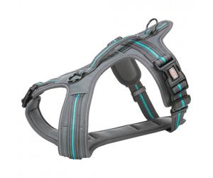 Arnés Fusion Touring para perros - Antracita/Turquesa - Mediciones: 72-89 cm/30 mm