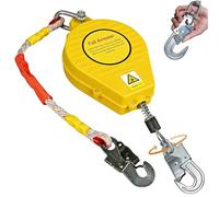 Arnes Linea de Vida Retráctil Tejado 10m/15m/20m, 150kg Dispositivo Anticaidas Retráctil Homologado, Arnés de Seguridad Anticaídas Retráctil para Trabajos en Altura(Amarillo,10m)