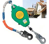 Arnes Linea de Vida Retractil Tejado, Dispositivo Anticaidas Retráctil Seguridad 10m/15m/20m, Linea de Vida Retractil Homologado con Gancho Autoblocante para Trabajo Altura y Tejado (Verde, 15m)