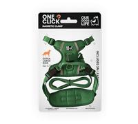 Arnés magnético para Perro y Juego de Correa de 2 m, arnés de fácil Bloqueo con una Sola Mano para Todos los Perros, diseño Reflectante, Transpirable, sin tirones con Hebilla giratoria de 360°