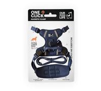 Arnés magnético para Perro y Juego de Correa de 2 m, arnés de fácil Bloqueo con una Sola Mano para Todos los Perros, diseño Reflectante, Transpirable, sin tirones con Hebilla giratoria de 360°