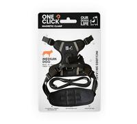 Arnés magnético para Perro y Juego de Correa de 2 m, arnés de fácil Bloqueo con una Sola Mano para Todos los Perros, diseño Reflectante, Transpirable, sin tirones con Hebilla giratoria de 360°