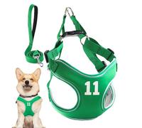 Arnés para cachorros, arnés para perros pequeños, chaleco reflectante para mascotas al aire libre con cuerda de tracción, arnés ajustable y transpirable para perros pequeños y medianos mientras