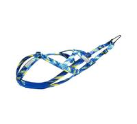 Arnés para Correr Perros, Arnés de Tiro Aluminio, Bikejoring Profesional, Skijoring, Trineo Tirado por Perros, Entrenamiento Tiro, Ajustable (Polipropileno, Algodón, Cuero Sintético)- Azul XL