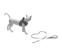 Arnés Para Gato Beeztees Parinca Gris Con Correa, Nylon, Transpirable, Seguro