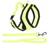 arnes para Gatos - arnés Harms Amarillo con Correa - Mesh Transpirable y Cierre Clic cómodo - 32cm / 36-48cm / 110cm