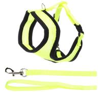 arnes para Gatos - arnés Harms Amarillo para Gatitos con Correa - Nylon Transpirable Ajustable - 28cm / 32-41cm / 110cm