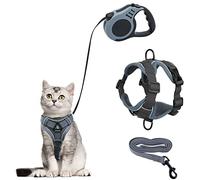 Arnés para Gatos con Correa Extensible 500cm, Correa para Gatos y Arnes Gato Antiescape Set, Ajustable Juego de arnés para Pequeño Medio Grande Adulto Cachorros