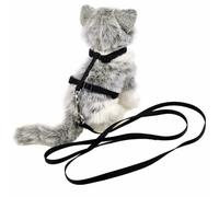 Arnés para gatos de nylon negro con correa de GogiPet®