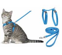 Flamingo Arnés para Gatos Elza con Correa - Azul - para Gatos Adultos | Seguro, cómodo y con Estilo