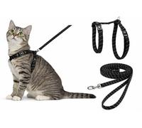 Flamingo Gato Arnés con Correa Elza Negro 22-32cm 27-46cm 110cm 10mm