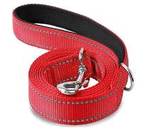 Arnés para gatos y perros, correa de plomo reflectante nocturno, cuerda de remolque para perro, 1,2/1,5/1,8 m, cuerda de protección, correa de entrenamiento para caminar para mascotas (rojo, 2,5 x 180