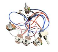 Arnés Para Guitarra Kit De Arnés De Cableado Para Guitarra Eléctrica Con Potenciómetro 2V2T E Interruptor De Tres Vías(White)