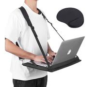 Arnés para Laptop, Escritorio portátil Manos Libres para Laptop de hasta 17 Pulgadas, Tablet, Bloc de Notas, MacBook, Correas Ajustables, Soporte para Laptop, Incluye Alfombrilla de Mouse de Espuma
