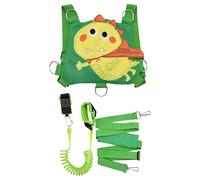 Arnés para niños con correa, correa para aprender a andar para niños - Arnés ajustable para niños con diseño de dinosaurios y correa de muñeca para camping, viajes, aeropuerto y compras