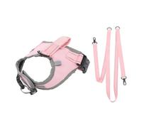 Arnés para Perro Ajustable, Chaleco Reflectante Nylon Rosa, Talla Mediana - Control Seguro, Comodidad Mejorada para Paseos y Entrenamiento (Rosácea)