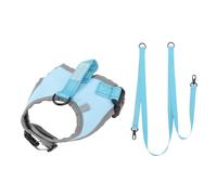 Arnés para Perro Ajustable, Chaleco Reflectante Nylon Rosa, Talla Mediana - Control Seguro, Comodidad Mejorada para Paseos y Entrenamiento (Azul del Lago)