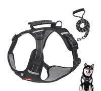 Arnés para perro, antitirones, ajustable, resistente, a prueba de escapes, para cachorros, mango de fácil control y tiras reflectantes para perros pequeños, medianos y grandes, entrenamiento al aire