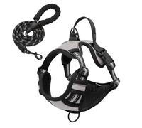 Arnés para perro - Chaleco ajustable | Arnés para cachorros | Chaleco acolchado a prueba de fugas | Para senderismo, correr, entrenamiento, correr, correr, correr, viajar, paseos diarios, abe