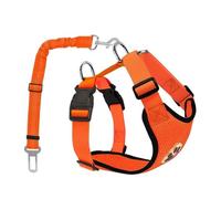 Arnés para perro, chaleco ajustable para mascotas, cinturón de seguridad acolchado transpirable, cómodo y ajustable, incluye correa para perro, utilizado para entrenar y caminar, color naranja, talla