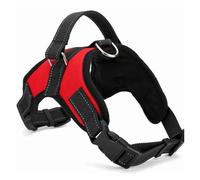Arnés para perro, chaleco de liberación rápida, material de nailon transpirable para exteriores ajustable (rojo, S)