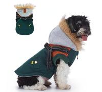 Arnés para perro, chaquetas cálidas, ligeramente impermeable, resistente al viento, abrigo de algodón con capucha con rayas reflectantes, chaleco para perro, disfraz para cachorros pequeños y