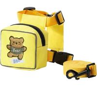 Arnés para perro con bolsillos, arnés de dibujos animados con correas | Arnés ajustable colorido para senderismo para mascotas, lindo oso conejo, dinosaurio, patrón para viajes, camping, senderismo