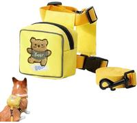 Arnés para perro con bolsillos, mochila para perros, arnés de perro de dibujos animados con correas, colorido arnés de senderismo para mascotas, lindo oso conejo, patrón de dinosaurio, para viajes