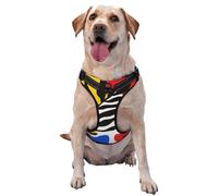 Arnés para perro con diseño abstracto y estético botánico, sin tirones, ajustable, reflectante, Oxford, fácil control, tamaño mediano y grande