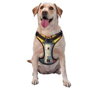 Arnés para perro con diseño de faro alto en la costa rocosa sin tirones, ajustable, reflectante, Oxford, fácil control, arnés para perro mediano y grande