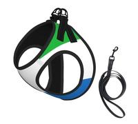 Arnés para perro con estampado de bandera de Sierra Leona, 2 hebillas, chaleco para perro, clip frontal para correa sin tirones, para perros pequeños y medianos