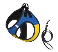Arnés para perro con estampado de bandera de Ucrania, chaleco con correa para mascotas para perros pequeños a medianos, perfecto para aventuras al aire libre