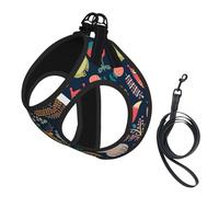 Arnés para perro con estampado de búho, conejo, pájaro, zorro, tamaño pequeño, juego de correa, chaleco suave y ligero para cachorros, arnés de malla transpirable para mascotas