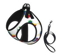 Arnés para perro con estampado de mapa de la bandera de Etiopía, 2 hebillas, chaleco para perro, clip frontal para correa sin tirones, para perros pequeños y medianos