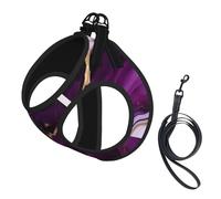 Arnés para perro con estampado de mármol con textura morada oscura, chaleco con correa para mascotas para perros pequeños a medianos, perfecto para aventuras al aire libre