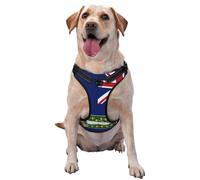 Arnés para perro con la bandera de las Islas Vírgenes Británicas, ajustable, reflectante, Oxford, fácil control, tamaño mediano y grande