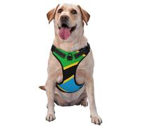 Arnés para perro con la bandera de Tanzania, equipado con correas reflectantes para mascotas y hebillas de liberación rápida, adecuado para todo tipo de perros