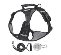 Arnés para perro, cuerda para perros medianos, chaleco resistente ajustable sin tirones, reflectante inteligente, arnés para perros, para senderismo, ciclismo, entrenamiento, viajes, aseo de