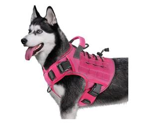 Arnés para perro pequeño a grande, tiras reflectantes, correa para el pecho, chaleco masticable para tirones agresivos, equipo de entrenamiento para caminar, arnés para perros para varias razas