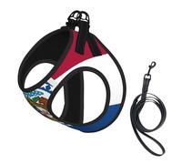Arnés para perro pequeño con diseño de bandera del estado de Missouri con correa, arneses para cachorros fáciles de escapar para entrenar y caminar