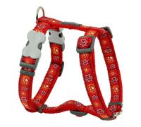 Arnés para Perro Red Dingo Style Rojo Huella de animal 30-48 cm
