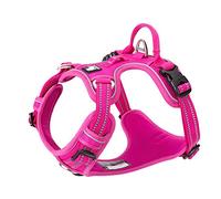 Arnés para perro sin tirar de nailon suave reflectante ajustable para animal doméstico pequeño grande TLH56512(XS, fucsia)