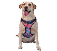 Arnés para perro sin tirones, ajustable, reflectante, Oxford, fácil control, color rosa y azul Toile