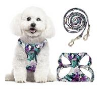 Arnés para perro sin tirones con correa, arnés suave y ligero con patrón floral para cachorros, arnés ajustable para mascotas para niñas y niños, talla XS