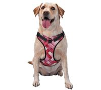 Arnés para perro, tela tejida rosa acuarela con texturas trenzadas, sin tirones, ajustable, reflectante, Oxford, fácil control, arnés para perro mediano y grande